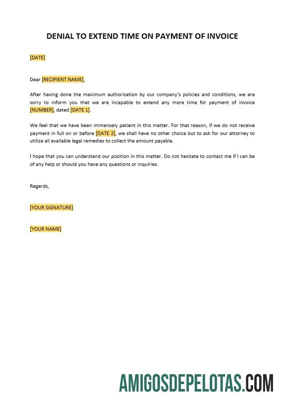 para download Negação para prorrogar o prazo de pagamento do modelo de fatura